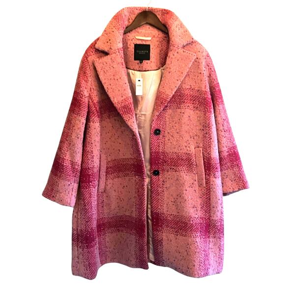NWT Talbots Pink Confetti Plaid Coat 2XP Wool Blend Plus Petite New Preppy - Picture 4 of 14